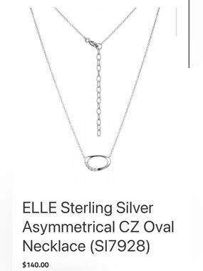 Elle Sterling Silver Oval Pendant Necklace